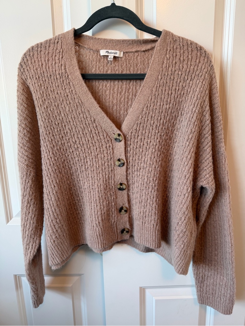 Madewell Mayfair Alpaca Blend Cardigan Heather Blush Size M